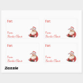 Plezier Van Santa Claus Aangepaste NAAM cadeau rec Rechthoekige Sticker (Vel)