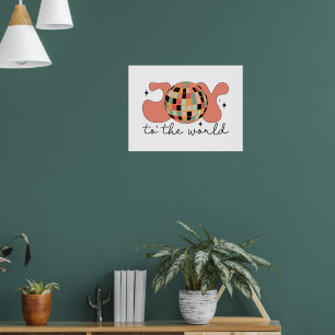 Plezier voor de wereld Christmas Disco Ball Poster