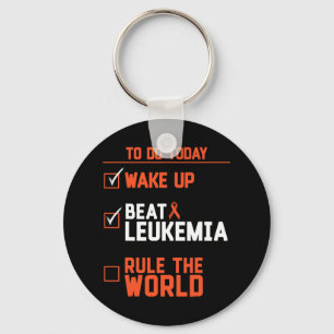 Plezier Wake Up Beat Leukemie Regel de Wereld Kank Sleutelhanger