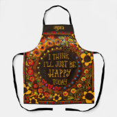 Plezier Wees blij Bloemen Whimsical Custom Inspiri Schort (Voorkant)