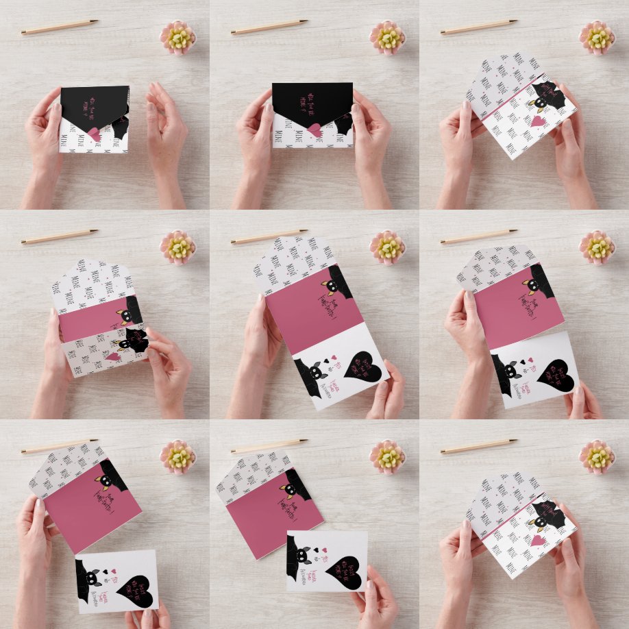 Plezier wordt van mij? Vleermuis Liefde + Valentij All In One Uitnodiging