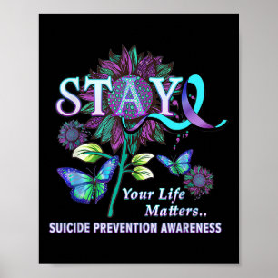 Plezier zelfmoordpreventie bewustzijn blijf je lev poster