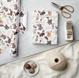 Plezierig hondenliefhebber patroonprint cadeaupapier