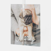 Plezierig Modern Eenvoudig Aangepast Huisdier Foto Glas Ornament (Voorkant links)