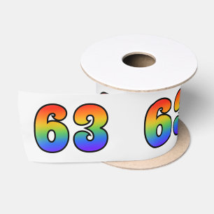 Plezierig, regenboogpatroon "63" Gebeurtenisnummer Lint