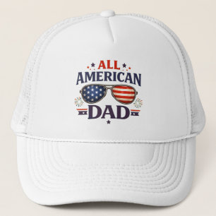 Plezierige Amerikaanse Vader 4 juli Patriottische Trucker Pet