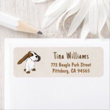 Plezierige Beagle-hond Retouradreslabels