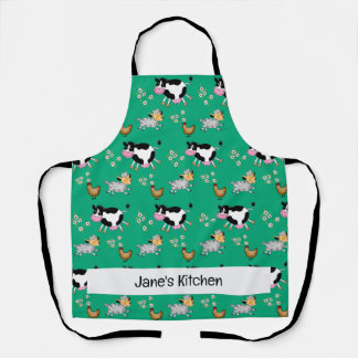 Plezierige boerderijdieren (naam) schort
