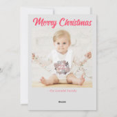 Plezierige Disco Roze Kerst Foto Feestdagenkaart (Achterkant)