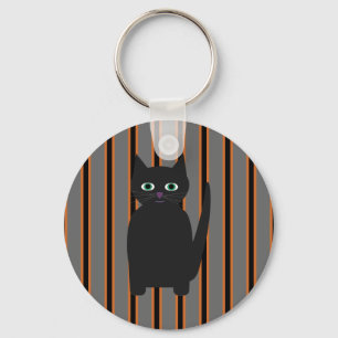 Plezierige en chique Halloween Zwarte Katten Sleutelhanger