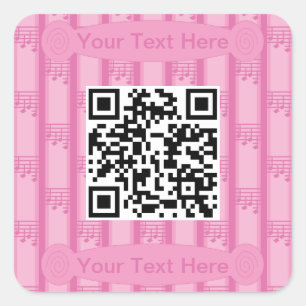 Plezierige en Fantasievolle Muzieknoten QR-code Vierkante Sticker