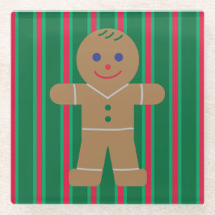 Plezierige en mooie kerst gingerbread man glazen onderzetter