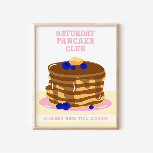 Plezierige en Retro Ontbijtpannenkoeken Keuken Kun Poster
