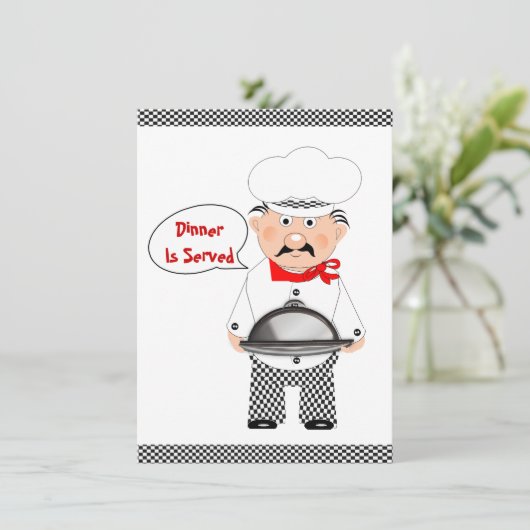 Plezierige etensfeest Chef Informele Kaart (Staand voorkant)