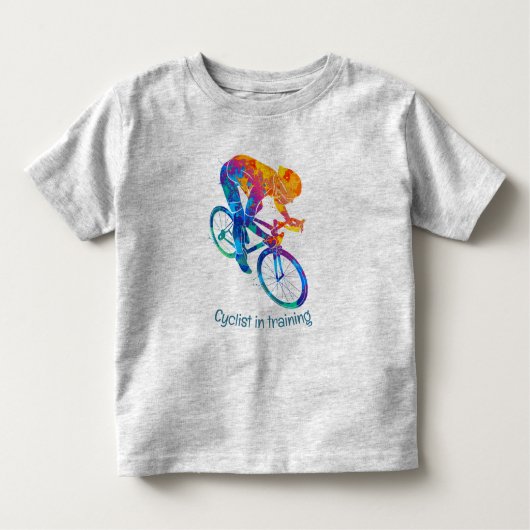 Plezierige fietser in training voor fietsen  Citaa Kinder Shirts (Voorkant)