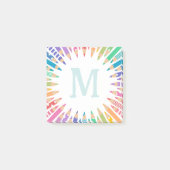 Plezierige gekleurde potloden bleke monogram post-it® notes (Voorkant)