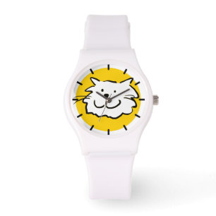 Plezierige Gelukkige Lachende Kat Illustratie Horloge