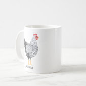 Plezierige gepersonaliseerde waterverf Wyandotte k Koffiemok (Voorkant links)