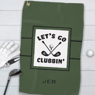 Plezierige Golfer Golf Modern Monogram Sport Groen Golfhanddoek