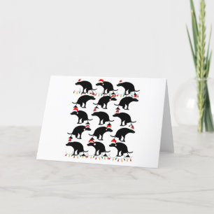 Plezierige Honden die Poepen Kerstmis Feestdagen Kaart