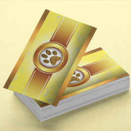 Plezierige Hondenuitlater en Huisdieroppasser Goud Visitekaartje