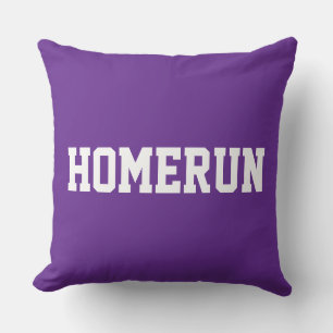 Plezierige honkbal HOMERUN Witte tekst op koninkli Kussen
