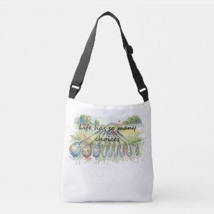 Plezierige humor golf golfen citaat levenskeuzes crossbody tas