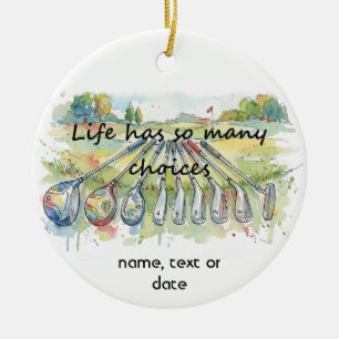 Plezierige humor golf golfen citaat levenskeuzes keramisch ornament