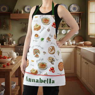 Plezierige Italiaanse etensliefhebber keuken Schort