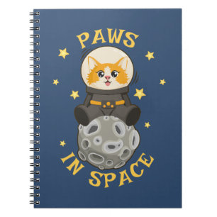 Plezierige kat in de ruimte Kat Astronaut Kosmisch Notitieboek