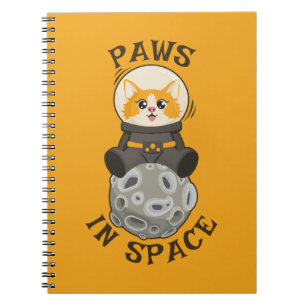 Plezierige kat in de ruimte Kat Astronaut Kosmisch Notitieboek