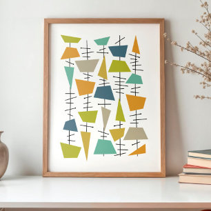 Plezierige Kleurrijke Hangende Geometrische Mid Ee Poster