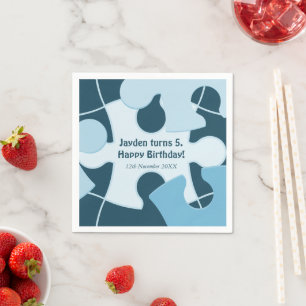 Plezierige legpuzzel kinderen gelukkige verjaardag servet