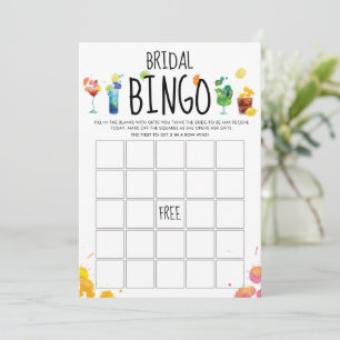 Plezierige & Moderne Kleurrijke Cocktails Bingo Ga Kaart