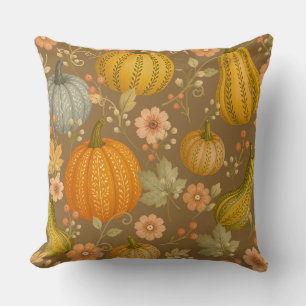 Plezierige pompoenen in herfstkleuren kussen