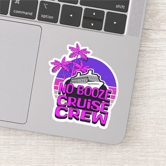 Plezierige Roze ALCOHOLVRIJE VAART CREW Groepsreis Sticker (Detail)