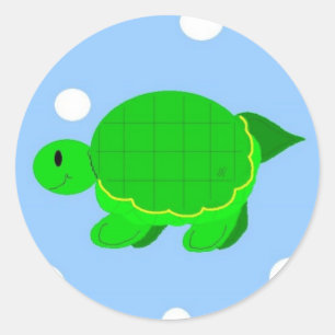 Plezierige Schildpad Ronde Sticker