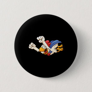 Plezierige Super Vliegende Kip Grappige Boerderij Ronde Button 5,7 Cm