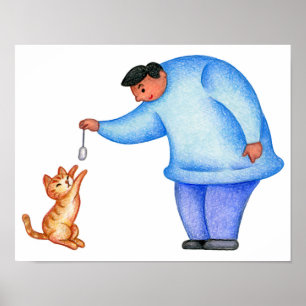 Plezierige tijd met mijn geliefde kat. poster
