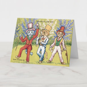 Plezierkaart met katten van Louis Wain zang- en da Bedankkaart