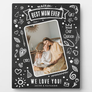 Plezierlijke krijtbord Doodle foto Beste moeder oo Fotoplaat