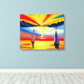 pleziervaart canvas afdruk (Insitu (Houten vloer))