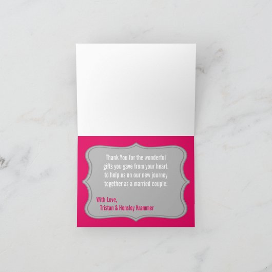 Pliage Carte de remerciements moderne Gris Damas L (Intérieur)