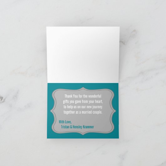 Pliage Carte de remerciements moderne Gris Damas L (Intérieur)