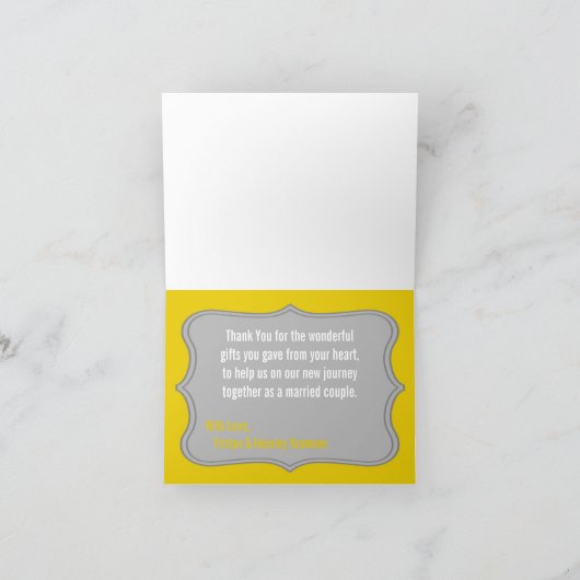 Pliage Carte de remerciements moderne Gris Damas L (Intérieur)