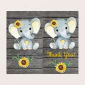 Pliage Merci Cartes Fleurs de soleil éléphant rust (Extérieur déplié)