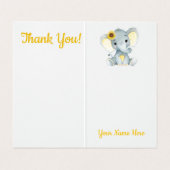 Pliage Merci Cartes Fleurs de soleil éléphant rust (Intérieur déplié)