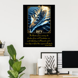 Plicht: Boven de woelige zee Poster