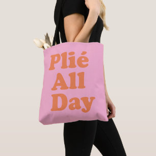 Plie Plezierige Ballet Danser Ballerina Zegt Roze Draagtas