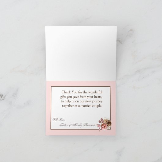 Plier Carte de remerciements Kraft papier dentelle (Intérieur)